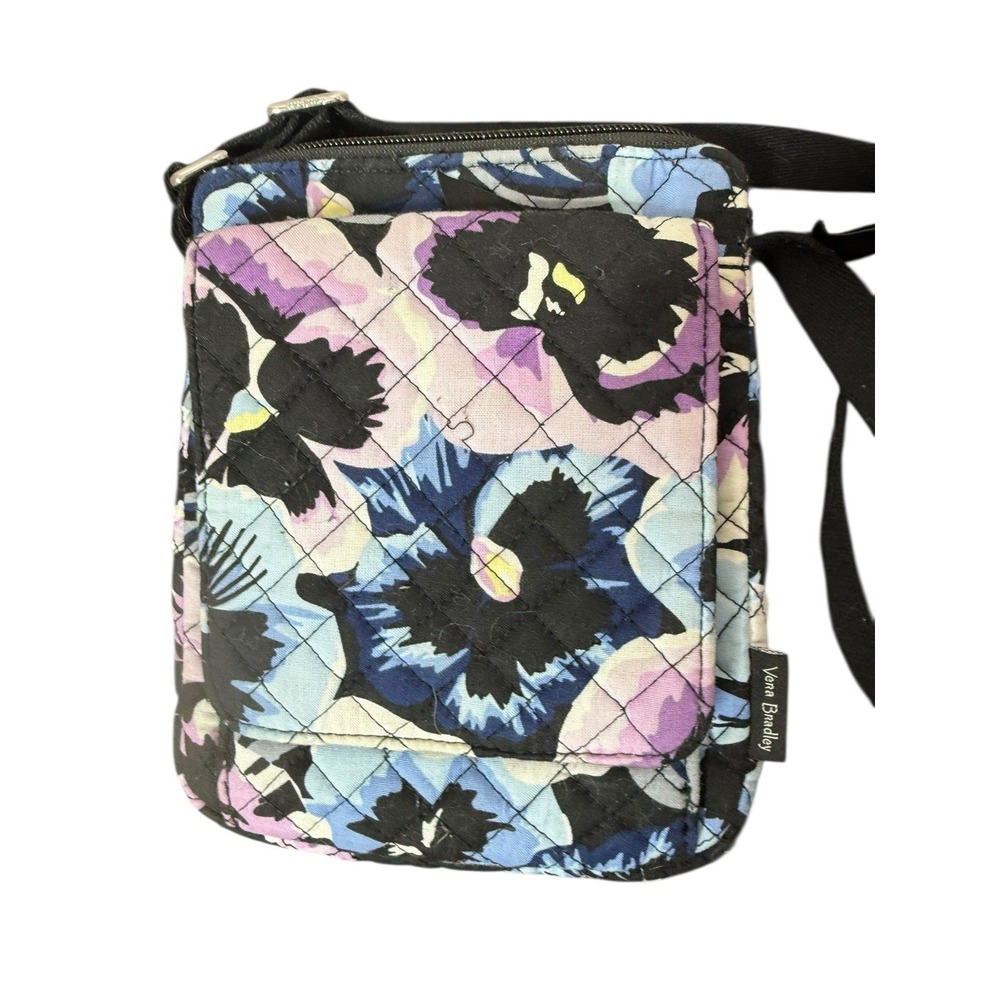 Vera Bradley Plum‎ Pansies RFID Mini Hipster Crossbody